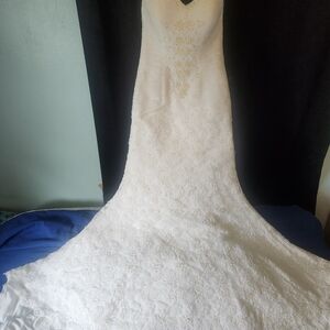 Oleg Cassini White Embellished Bridal Dress